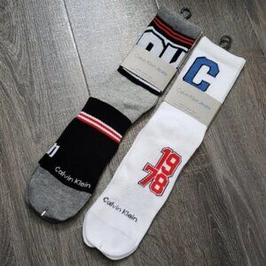 2 pair Calvin Klein cotton crew Socks BUNDLE